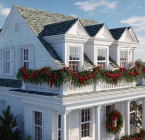 holiday roof decorations in Long Island