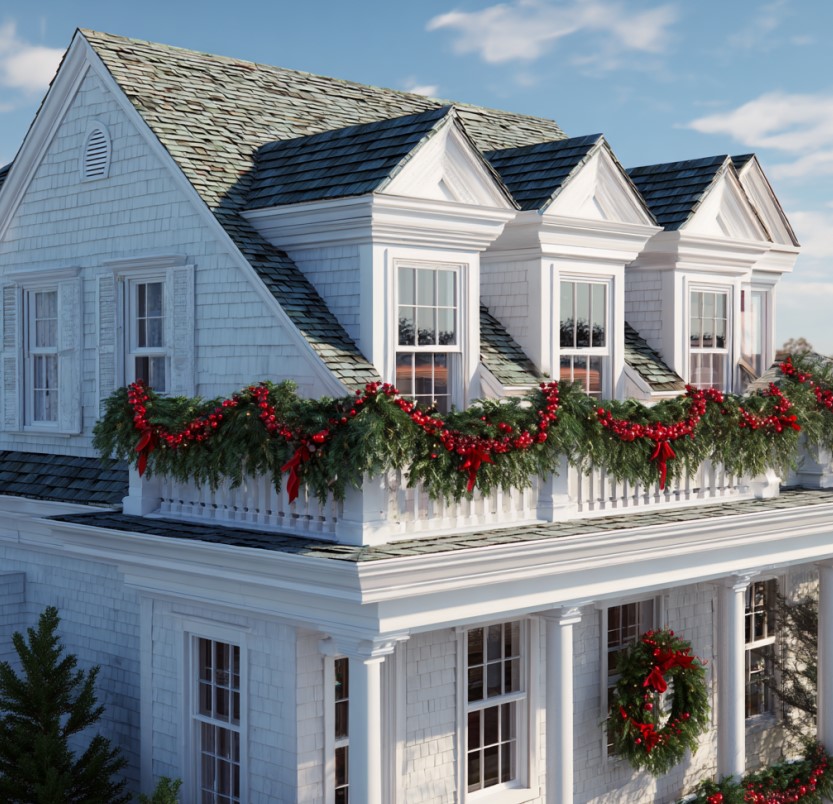 holiday roof decorations in Long Island