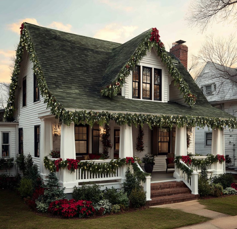 holiday roof decorations in Long Island