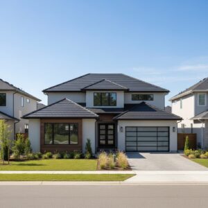 Long Island home with an integrated GAF Timberline solar shingle roof that lies flush like a normal shingle roof